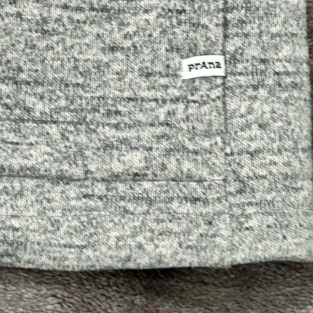 prAna Shirt Jacket Mens XL Gray Marled Polartec Fleece Lined Snap Front Shacket